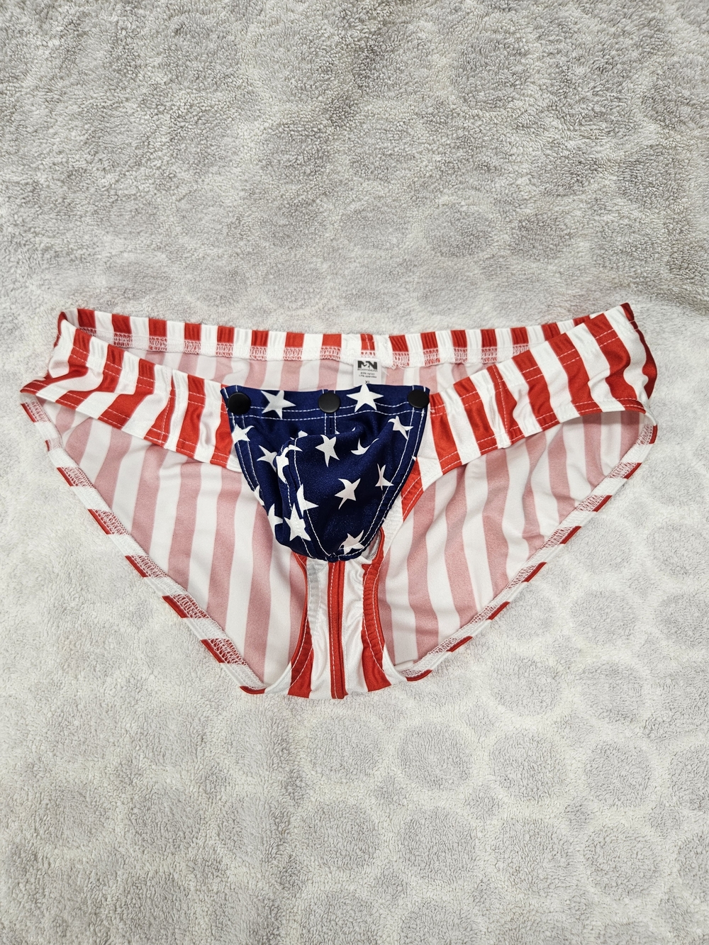 N2N Titan Men's Swim Briefs Stars Patriotic Striped Red White Blue Size XL